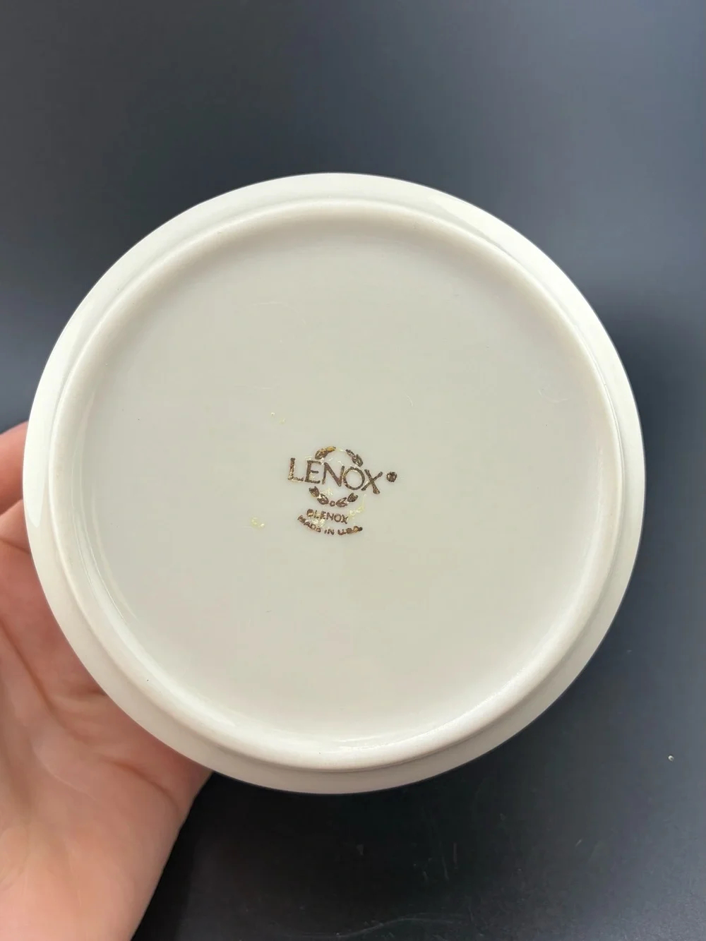 Lenox Scalloped Cream woodland Embossed Ceramic trinket bowl set of 2 - Picture 5 of 7